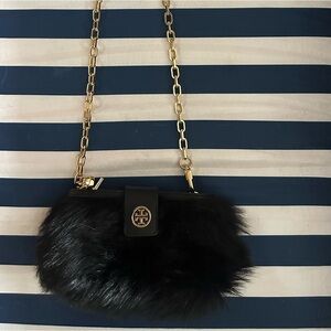Tory Burch mini fur crossbody purse